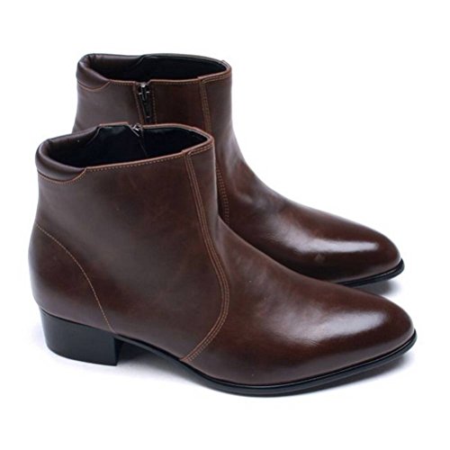 EpicStep Men's Brown High Top Dress Formal Casual Leather Shoes Zip Ankle Boots 9 M US on