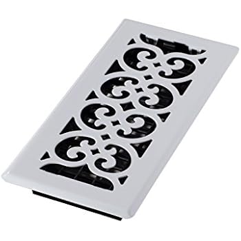 Decor Grates FS410-WH Floor Register, 4-Inch by 10-Inch, White