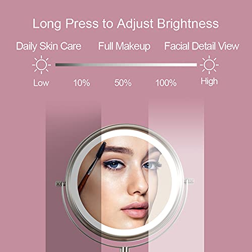 Lighted Magnifying Mirror, 10X Wall Mounted Makeup Mirror 8 Inch with 3