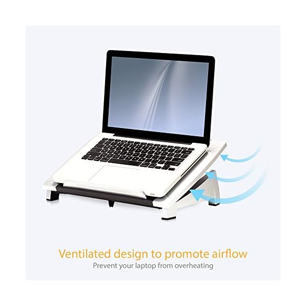 Fellowes-Office-Suites-Portable-Laptop-Stand-for-Desk-BlackSilver Fellowes Office Suites Laptop Stand for Desk 6 Height Adjustable Portable Laptop Riser for the Home and Office - Max…