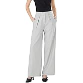Divesse Wide Leg Work Pants Women’s Elastic High Waisted Business Suit Dress Pants Trousers with Pocket Regular and Plus Size
