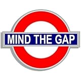 JR Studio4x4 inch Tube Sign Shaped Mind The Gap Sticker (UK England Underground Logo) Vinyl Decal Sticker Car Waterproof Car Decal Bumper Sticker