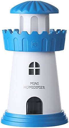Trendsettings Lighthouse Humidifier Nightlight – Decorative &amp; Functional Decor for Baby Nursery or Kid's Bedroom, Small, Quiet, Portable USB Air Moisture Mister