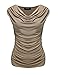 Zeagoo Womens Ruched Cowl Neck Vest Modal Top Sleeveless Jersey Tank,Taupe,X-Large