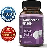 Digestive Enzyme Supplement with Amylase Bromelain Lipase for Healthy Digestion 500 Milligram Complex Dietary Supplement 60 Vegetable Capsules Americana Made for Men and Women
