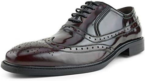 Asher Green Mens Genuine Box Calf Leather Wingtip Dress Shoe, Classic Lace-Up Oxford Style