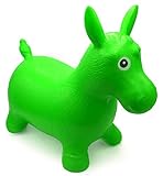 VIAHART Green Horse Hopper, Pump Included, Inflatable Jumping Space Hopper Hopping Hoppity Hippity Hop Ride-on Bouncy Animal for Kids