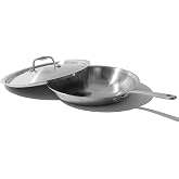 Made In Cookware - 12-Inch Stainless Steel Frying Pan With Lid - 5 Ply Stainless Clad - Professional Cookware - Crafted in It