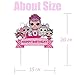 LOL Cake Topper, Happy Birthday Cake Toppers, Cake Pink Decorations for Bday Theme Party - Single Side 1 count