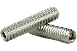 CHENANGO SUPPLY Stainless 6-32 x 5/8" (1/4" to 1" Available) Socket Set Screws Cup Point, Stainless Steel 50 Qty W/Hex Key Wrench (6-32 x 5/8")