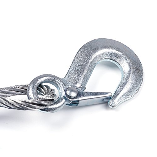 TopGreen 4M 5 Tons Steel Wire Tow Cable Tow Strap Towing Rope with Hooks for Heavy Duty Car Emergency - Thumbnail 2