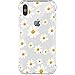 JIAXIUFEN Compatible with iPhone X iPhone Xs Case Clear Cute White Daisies Slim Shockproof Flower Floral Desgin Soft Flexible TPU Silicone Cover Phone Case