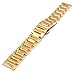 22mm Stainless Steel Butterfly Buckle Watch Band For Pebble Time, Pebble Time Steel 2015 (YESOO Retail Packaging - 180 Days Warranty) (Gold)