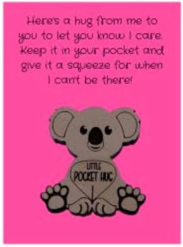 Mixed Media - Pocket Hugs Keepsake, Missing you Gift, Long Distance Gift, Thinking of You, Birthday Present, Mother's Day Gift, Valentine's Day Gift, Easter Basket Stuffer, Teacher Appreciation (Koala)