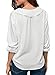 Jevole Womens Casual Roll Sleeve V Neck Chiffon Blouses Tops