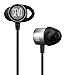 GEVO Noise Isolating in-Ear Headphones with Mic, Stereo Bass Earbuds, Sports Headphones with Ear Fins, Secure Fit for Exercises Like Running, Jogging, Gym in Ear Earbuds(Gray-Black)