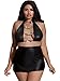 Dreamgirl Women's Plus Size Faux-Leather Crop Top and Skirt