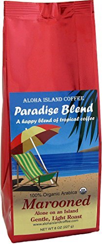 Marooned, Alone on an Island, Light Roast, Certified Organic Rain Forest Alliance Fair Trade Coffee, 8 Oz Ground (Drip Grind)