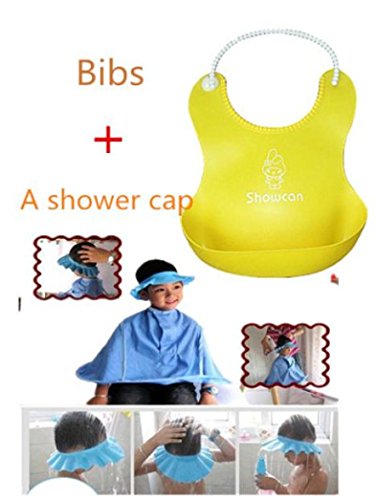 Tenworld Baby Children Kids Safe Shampoo Shower Bathing Protect Soft Cap Hat (Blue)