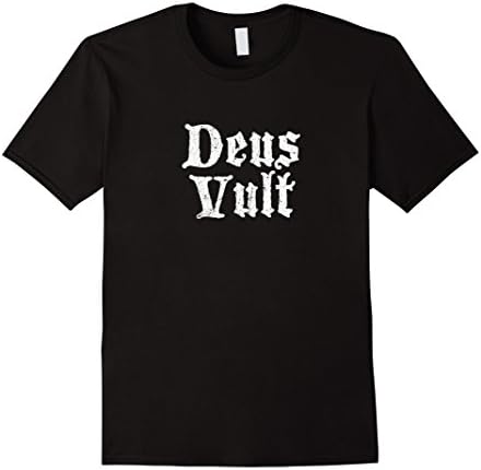 Men's Deus Vult Crusader Old English Shirt Medium Black