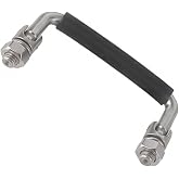 WZDXBQD 304 Stainless Steel Folding Handle, Hole Center 3.93 in with Nut | 90&deg; Folding Pull Handle with Rubber Anti-Slip Grip for Industrial Cabinets, Toolboxes, Electrical Panels &amp; Heavy-Duty Cases