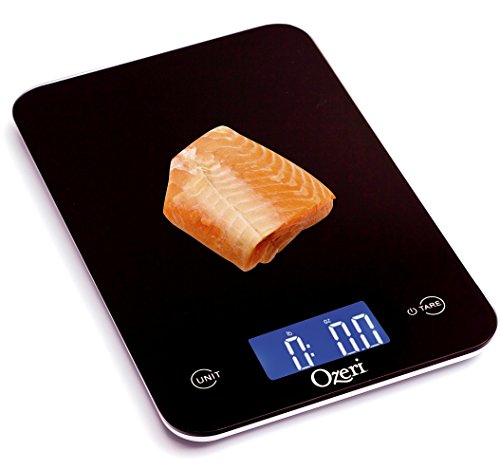 Ozeri Touch Professional Digital Kitchen Scale (12 lbs Edition), Tempered Glass in Elegant Black