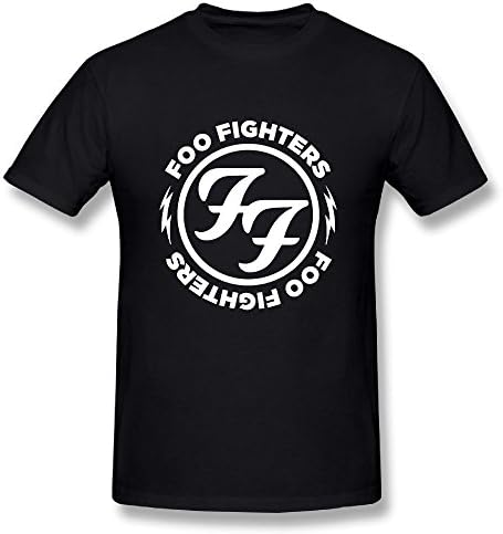 T-shirt Foo Fighters Men's Round Neck Fashion Casual Graphic Short Sleeve Tees Tops Black XL