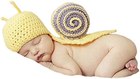 Hwafan Baby Cosplay Cartoon Snails Costume Infant Crochet Hat Pants Set Photo Props