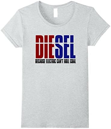 Womens Diesel Because Electric Can't Roll Coal T-shirt Medium Heather Grey