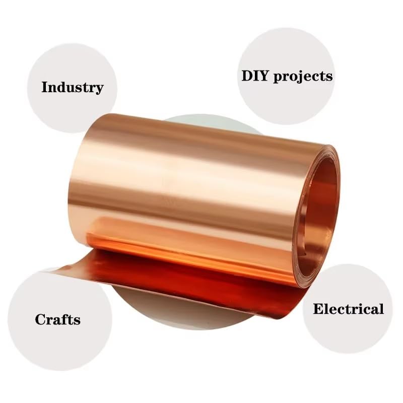 Penjury 99.9% Pure Copper Foil Shielding Sheet 0.5mm x 50mm x 1000mm - EMI RF Shielding for Electronics DIY