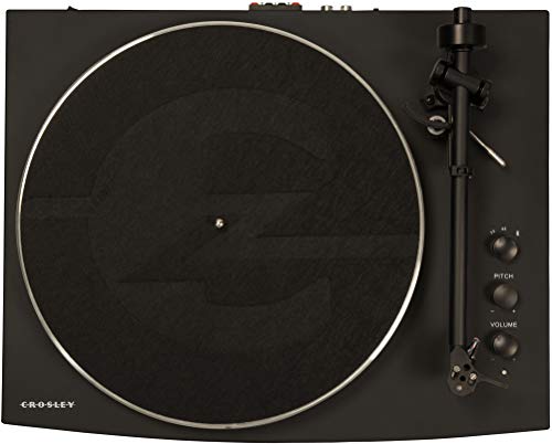 Crosley T150A-BK Modern 2-Speed Bluetooth Turntable System with Variable Weighted Tone Arm and Stereo Speakers, Black - Thumbnail 4