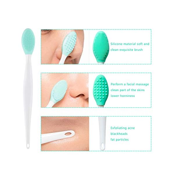 OBSCYON-4-Pcs-Manual-Silicone-Face-Scrubber-Facial-Cleansing-Brush1-Pcs-Silicone-Exfoliating-Lip-Brush-Nose-Cleaning-Brush-and-1-Pcs-Face-Mask-Brush-for-Lip-Skin-Smoothing-Cleaning OBSCYON 4 Pcs Manual Silicone Face Scrubber Facial Cleansing Brush,1 Pcs Silicone Exfoliating Lip Brush Nose Cleaning…