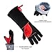HereToGear Welding Gloves for Stick, MIG & TIG Welders! High Heat Resistant Accessories for Wood Burning Stove - Protection Gear for Fire Place or Firepit Use - Great Animals Handling Equipment - 14IN