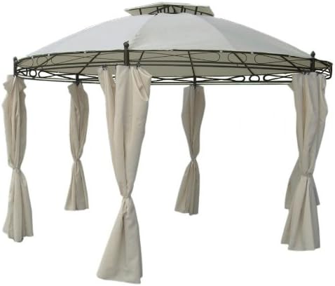 Amazon De Pavillon Rund O 350cm Beige Inkl Seitenteile Zelt Neu