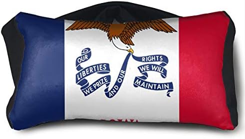 ChunLei Flag of Iowa Voyage Pillow 2 in 1 Travel Pillow and Eye Mask Portable Convertible Rest Neck Support Pillows Ergonomic Best for Airplanes, Car