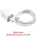 Bright Charge Wall Travel Charger MFI Apple Certified Rapid, Lightning Charger with Durable Cable for iPhone 7/7 Plus/6/6 Plus/iPad Air 2/iPad Air - 2.4 Amp - White