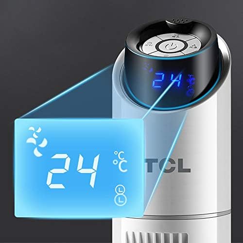 即納 最大半額 Chengchenghao ポータブルタワーファン 9種類の風センス インテリジェントリモートコントロール リアルタイム温度表示 6 Mリモートコントロール 家庭用リモコン冷却サイレント葉のない揺れヘッドシングル冷たい小さなエアコン 32 32 90