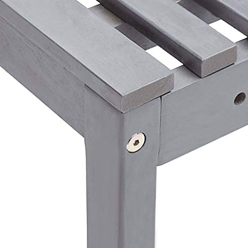 vidaXL Akazienholz Massiv Bistroset 2-TLG. Grau Gartenbank Tisch Eckbank Gartenmöbel Balkonmöbel Balkonset Sitzgruppe… – Bild 7
