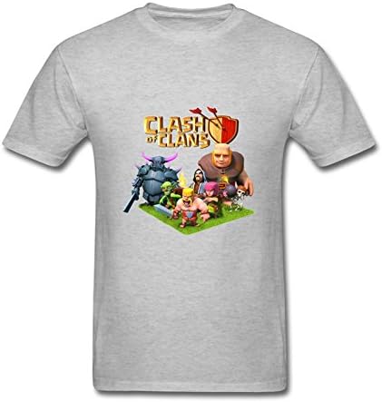 OULIN Men's Clash of Clans Cartoon T Shirt Grey XXL