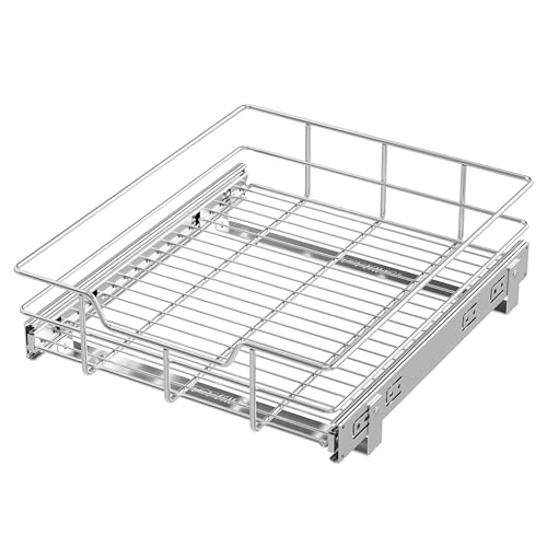 Pull Out Cabinet Organizer 15" W X 22" D, Chromed, Full Slide