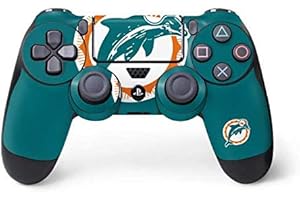 Skinit Decal Gaming Skin Compatible with PS4 Controller - Officially Licensed NFL Miami Dolphins Retro Logo Design