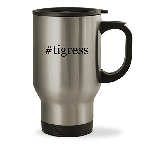 #tigress - 14oz Hashtag Sturdy Stainless Steel Travel Mug, Silver