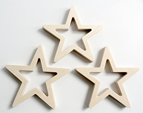 Three Stars Hollow. Height of 4 Inches. Wooden Stars. Set of Three Stars.