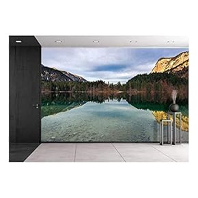 Mountain Lake - Removable Wall Mural | Self-Adhesive Large Wallpaper - 66x96 inches
