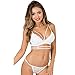 Laimeng, Women Lace Floral Bralette Bralet Bra Bustier Crop Top Cami Unpadded Tank (S, White)