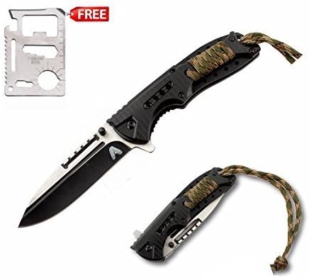 Assisted Open Folding Pocket Knife Best For Hunting Tactical Survival Fishing Camping Bonus Multitool That Fits in Your Wallet