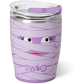 Swig Life 12oz Insulated Tumbler, Halloween Travel Coffee Tumbler with Lid, Cup Holder Friendly Travel Coffee Mug, Stainless Steel, 12 oz Reusable Insulated Coffee Mug (Boo Crew Mummy)