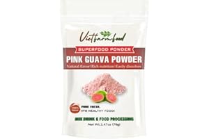 VIETFARMFOOD PINK GUAVA POWDER 2.47 oz (70g): Freeze-Dried Extracted From 100% Pure, Sugar-Free. Used To Mix Mixed Drinks Fresh Fruit Juice, Smoothies, Cocktails, Cream, Cake, Cream, Yogurt, Processing Cooking...