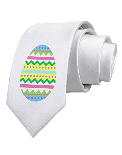 TooLoud Colorful Easter Egg Printed White Neck Tie