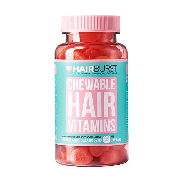 Chewable-Hair-Vitamins-for-Hair-Growth-Anti-Hair-Loss-Thinning-Hair-Multivitamins-Skin-Nails-Hair-Supplements-for-Women-Biotin-Hair-Regrowth-Pills-60-Chewy-Gummy-Tablets-1-Month-Hairburst Hair Burst Vitamin Hair Gummies with Biotin for Longer & Thicker Looking Hair - Added Zinc, Vitamin C & Selenium - 1…